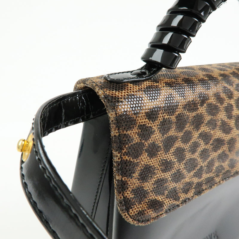 Loewe Vintage Velazquez Top Handle Leather Black Patent_leather Bag