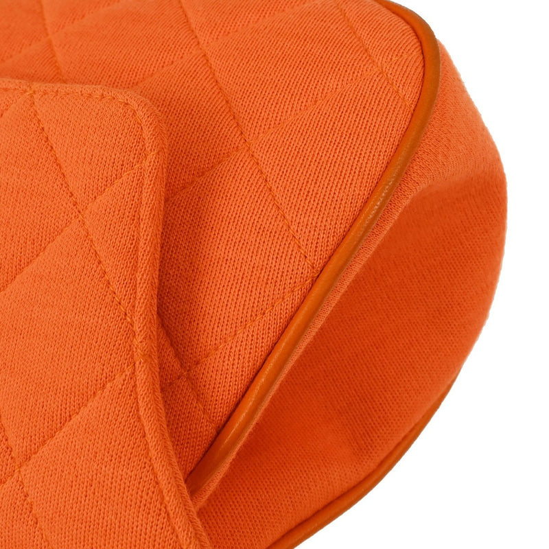 Chanel Shopping Quilted Knit Pluto Glitter Orange Cloth Bag