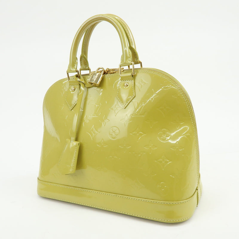 Louis Vuitton Alma Monogram Vernis Green Patent_leather Bag
