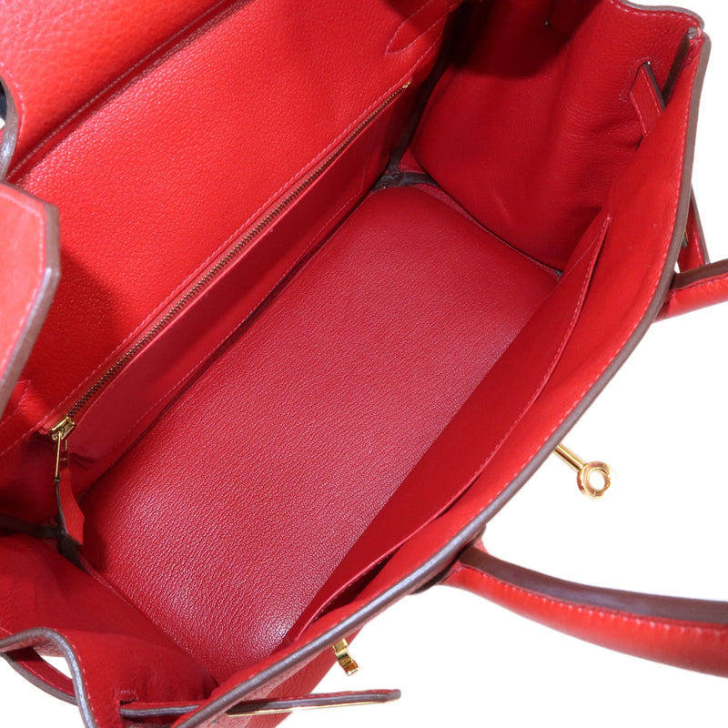 Hermes Birkin Red Togo With Gold Hardware Leather Bag
