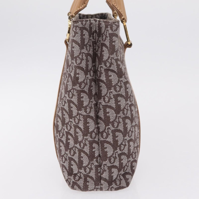 Christian Dior Vintage Open Diorissimo Canvas Brown Bag