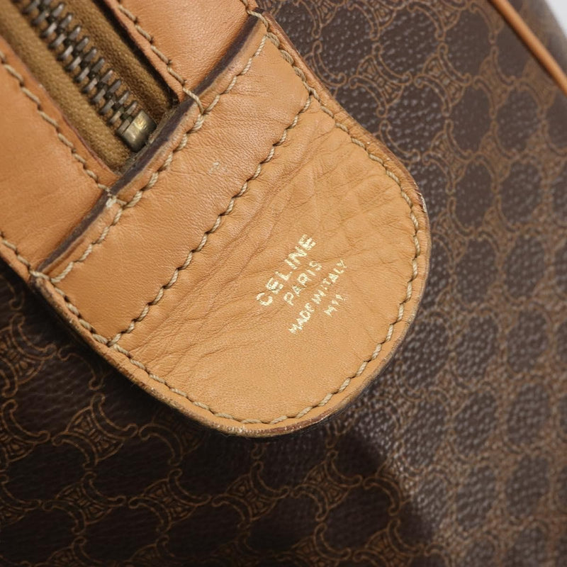 Celine Boston C Macadam Canvas Brown Bag