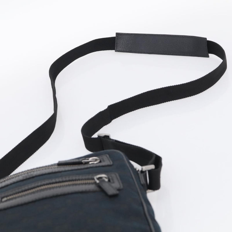Gucci Front Zip Messenger Canvas And Leather Black