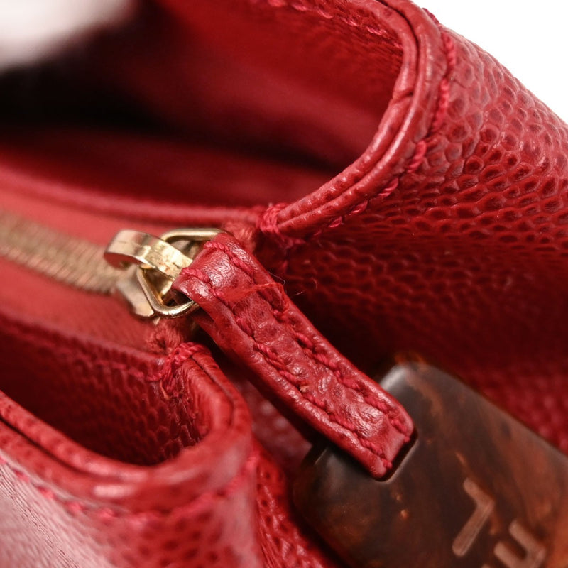 Chanel Vintage Logo Caviar Red Leather Bag