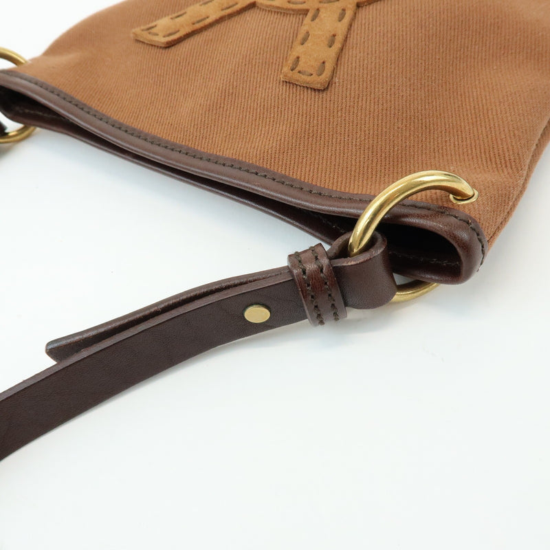 Saint Laurent Kahara Cassandra Canvas Brown Bag