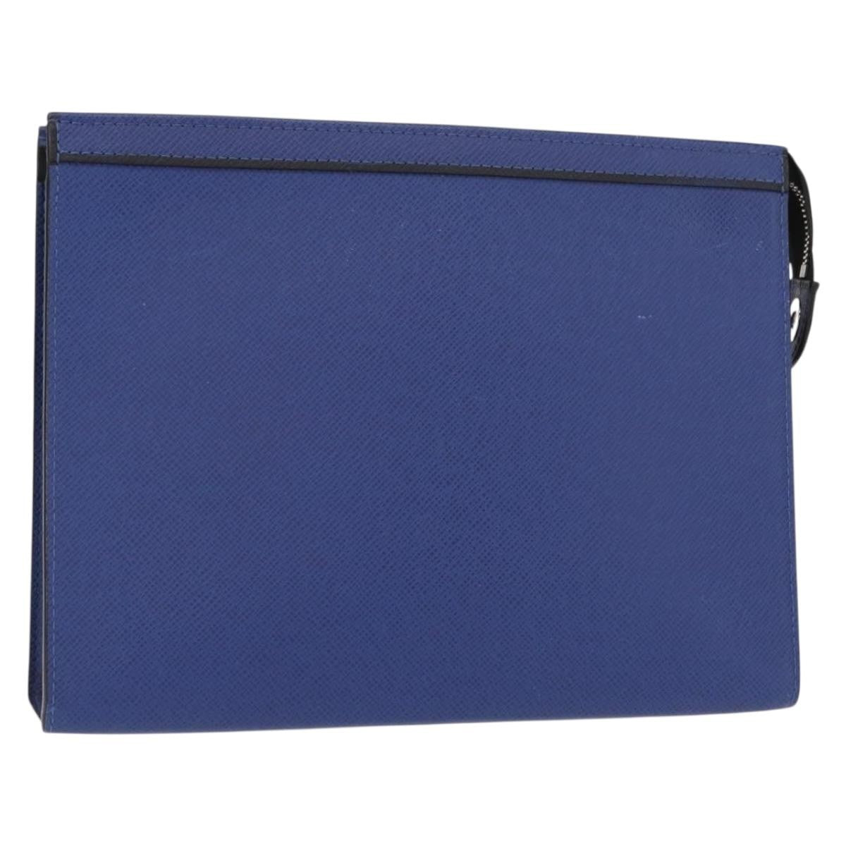 Louis Vuitton Pochette Voyage Taiga Leather Blue Bag