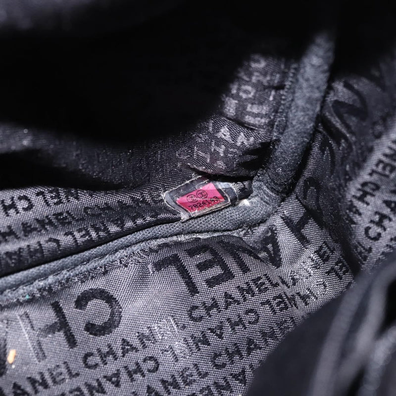 Chanel Square Stitch Boston Quilted Nylon Black Bag