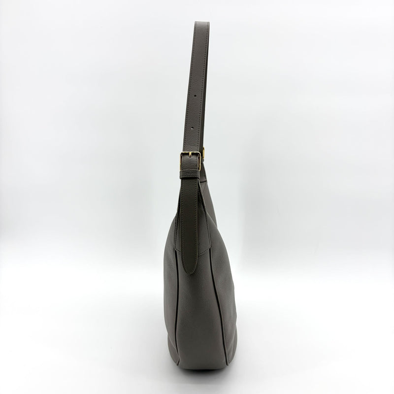 Celine Heloise Triomphe Embossed Leather Gray Bag