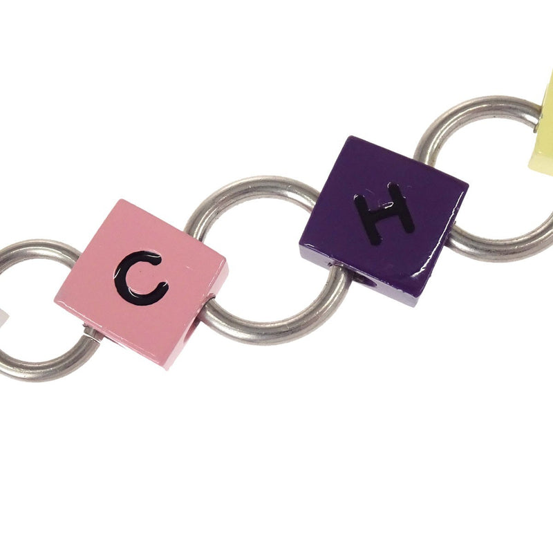 Chanel Logo Charm Chain Belt Metal Silver Silver_plated