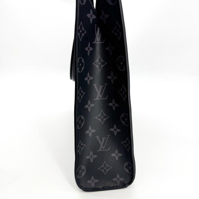 Louis Vuitton Sac Plat Zipper Monogram Eclipse Canvas Black Bag