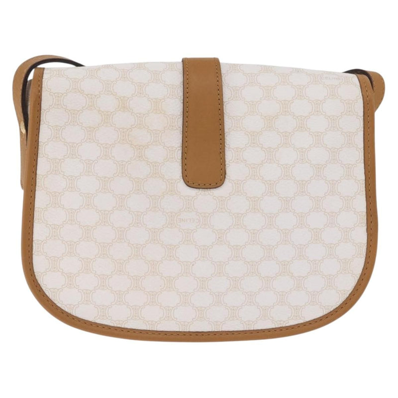 Celine Macadam Shoulder Canvas White Bag