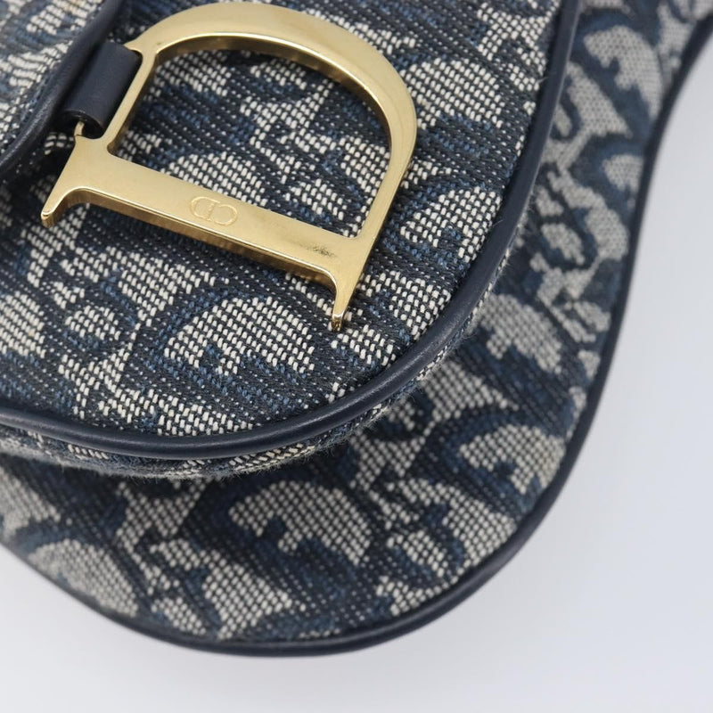 Christian Dior Saddle Messenger Oblique Canvas Navy