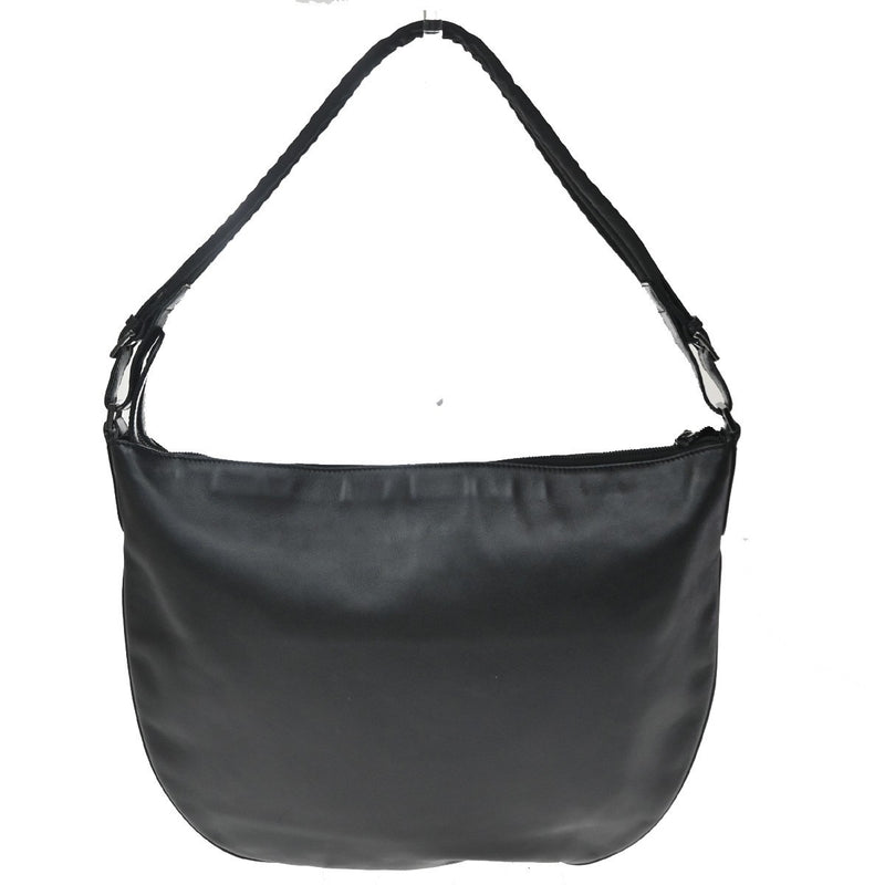 Gucci Vintage Web Half Moon Leather Black Bag