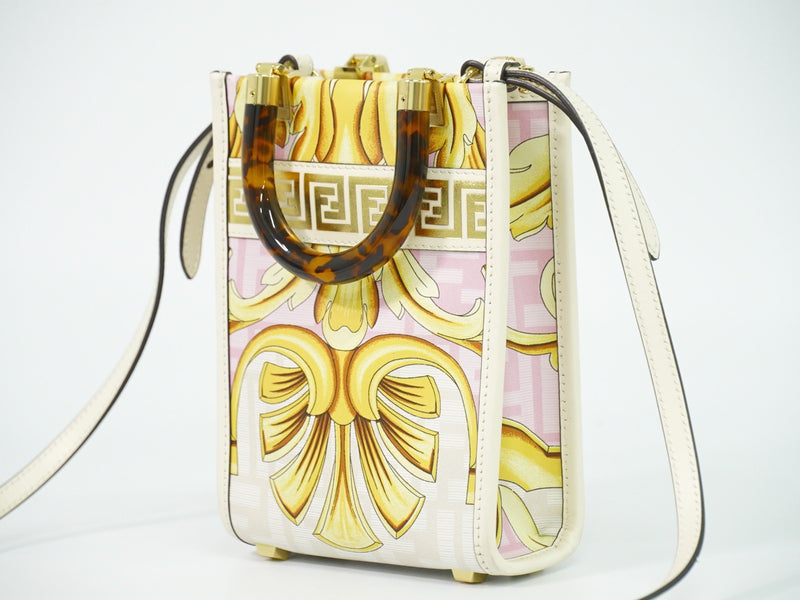 Fendi X Versace Fendace Convertible Sunshine Shopper Printed Laminated Leather Multicolour Bag