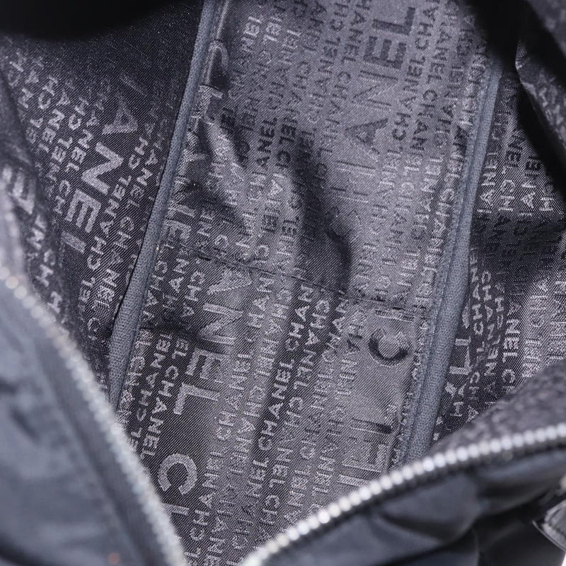 Chanel Square Stitch Boston Quilted Nylon Black Bag