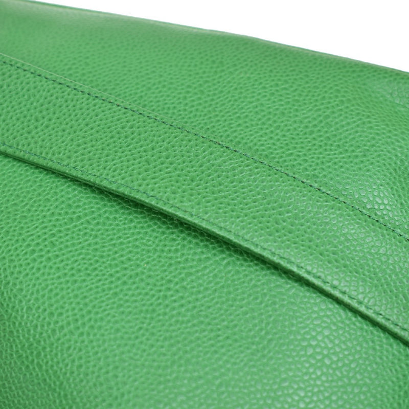 Chanel Vintage Cc Chain Drawstring Lambskin Green Calfskin Bag