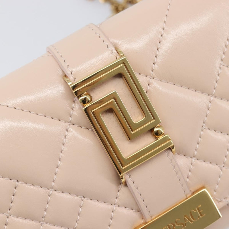 Versace Greca Goddess Convertible Clutch Leather Pink