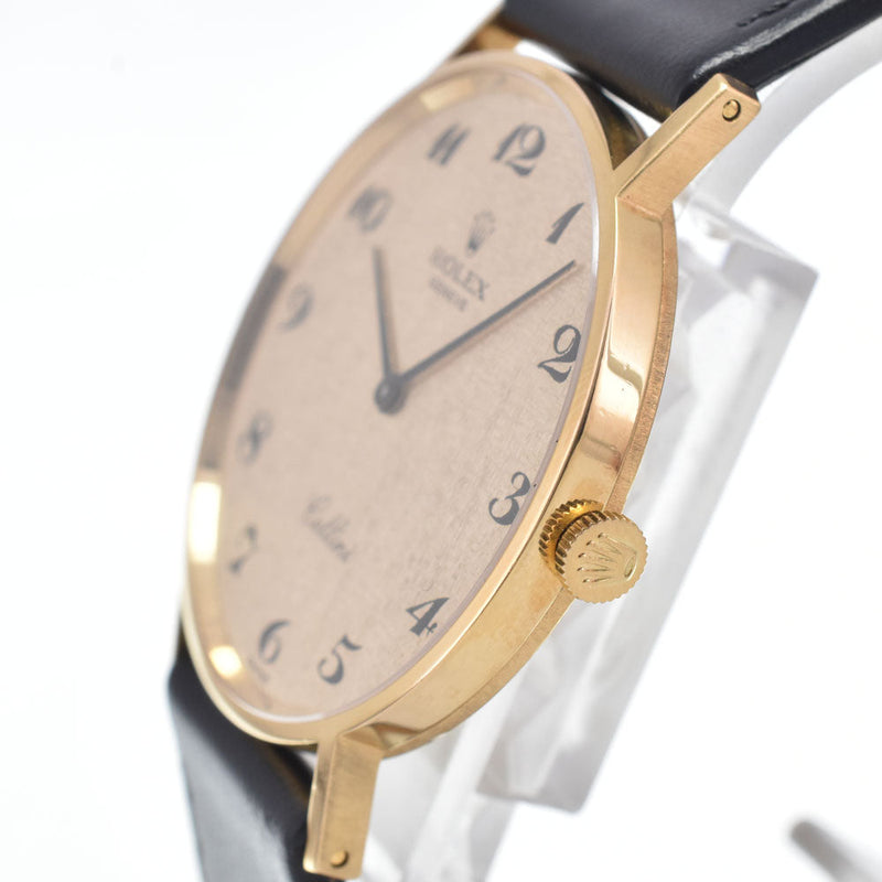 Rolex Cellini Round Quartz Yellow Gold And Alligator Watches