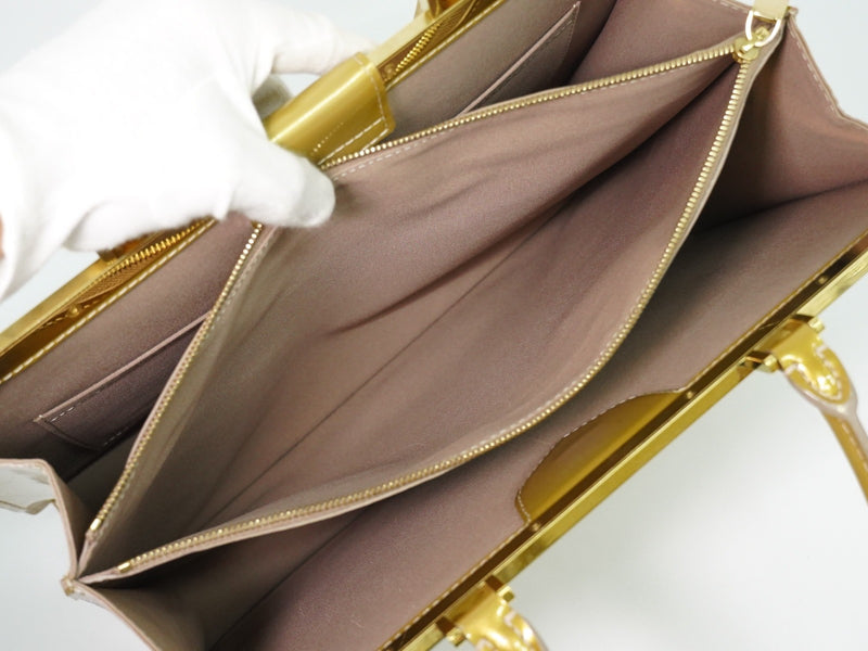 Louis Vuitton Deesse Monogram Vernis Beige Leather Bag