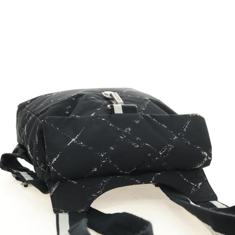 Chanel Travel Line Lock Printed Nylon Black Bag