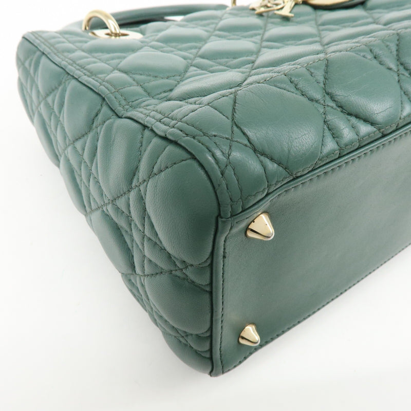 Christian Dior Lady Green Leather Bag