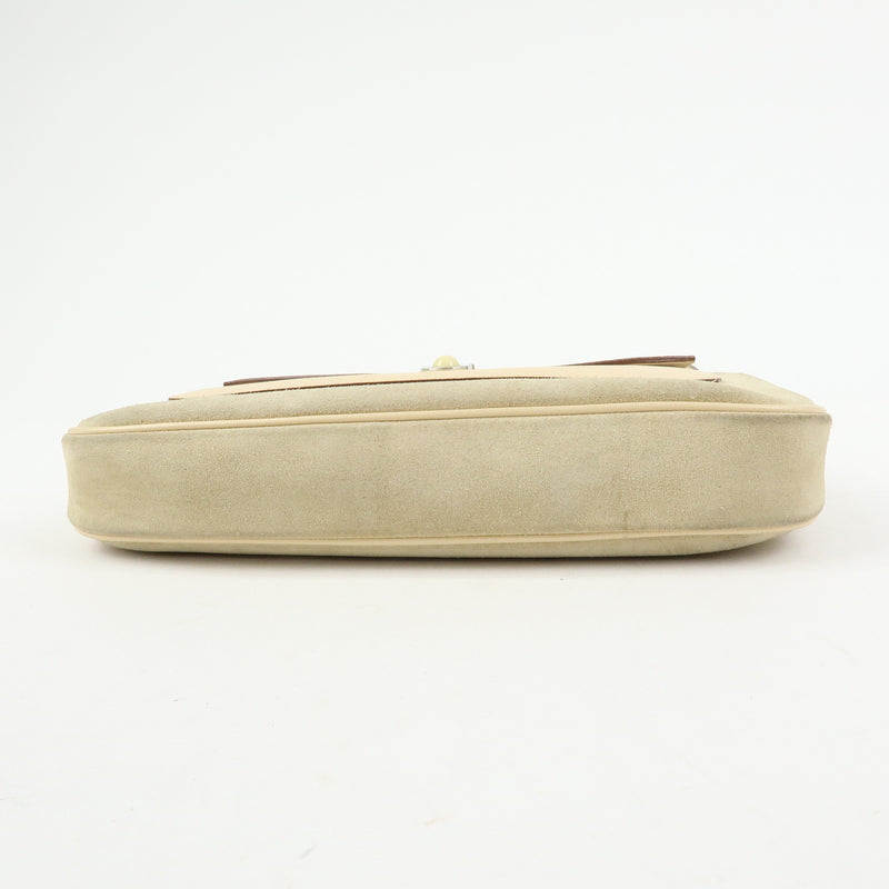 Salvatore Ferragamo Gancini Suede Beige Bag