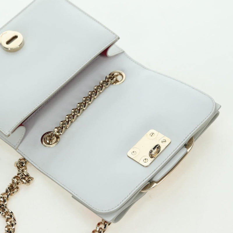 Salvatore Ferragamo Vala Chain Leather White Bag