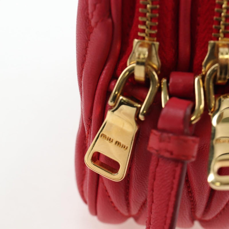 Miu Miu Tech Matelasse Leather Red Bag