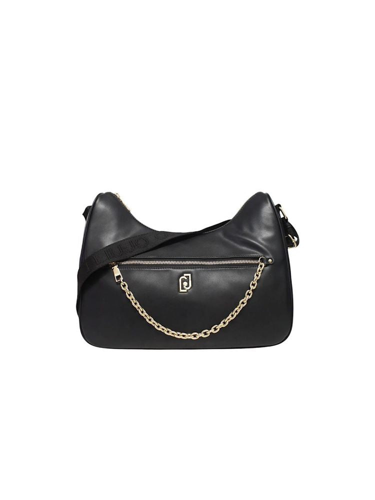 Liu Jo Soft Polyurethane Crescent Hobo Bag — Black