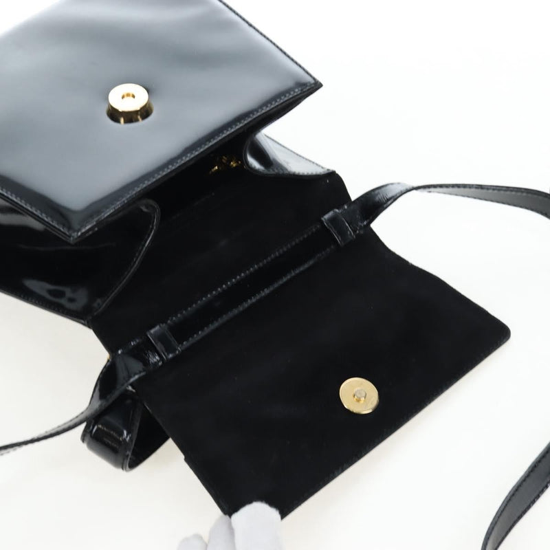 Salvatore Ferragamo Vala Patent Leather Black Patent_leather Bag