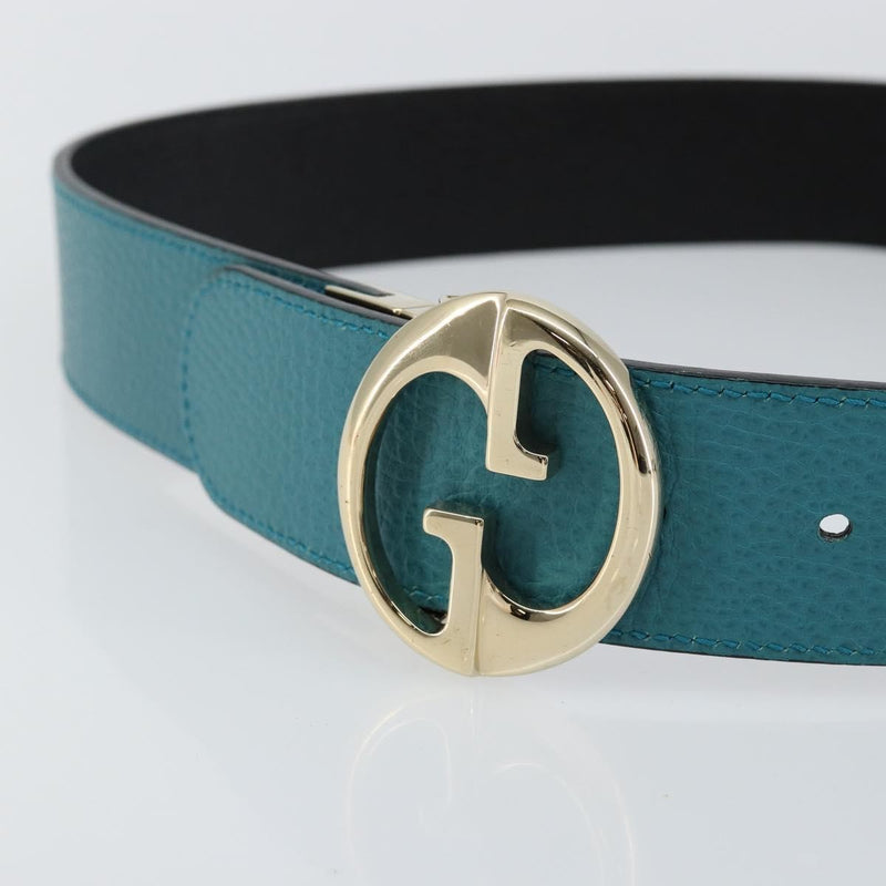 Gucci 1973 Reversible Belt (outlet) Leather Turquoise