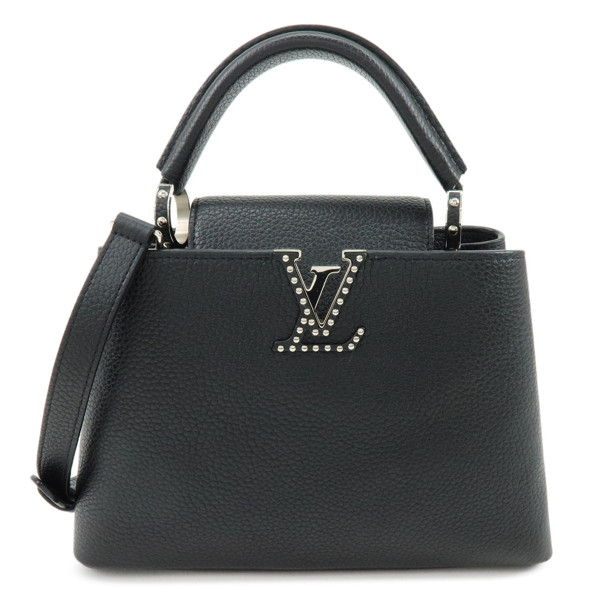 Louis Vuitton Capucines Fleur De Lys Taurillon Leather Black Bag