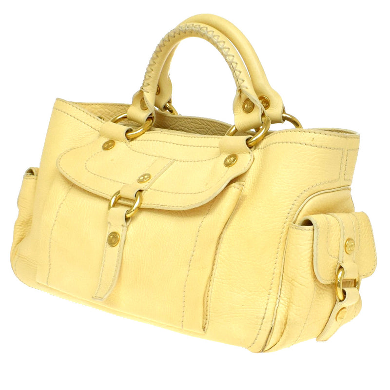 Celine Boogie Satchel Leather Yellow