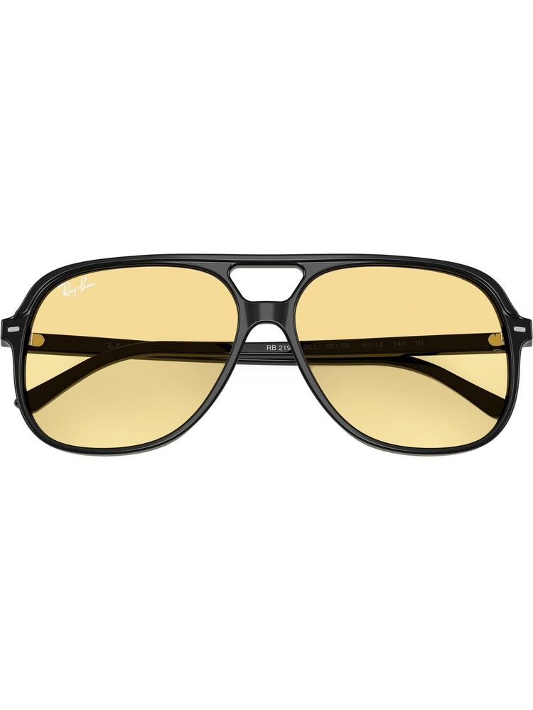 Ray-Ban 0rb2198 Yellow Tinted Aviator Sunglasses — Black