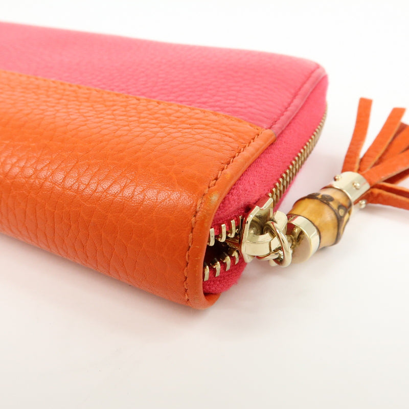 Gucci Bamboo Tassel Zip Leather Pink Accessory