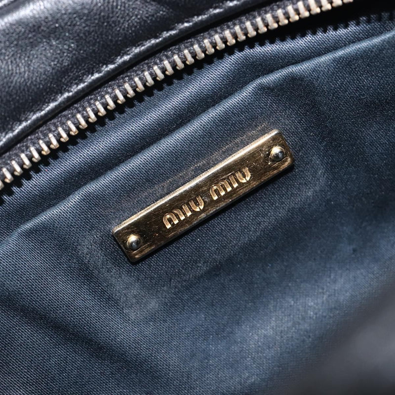 Miu Miu Shoulder Matelasse Leather Black Bag