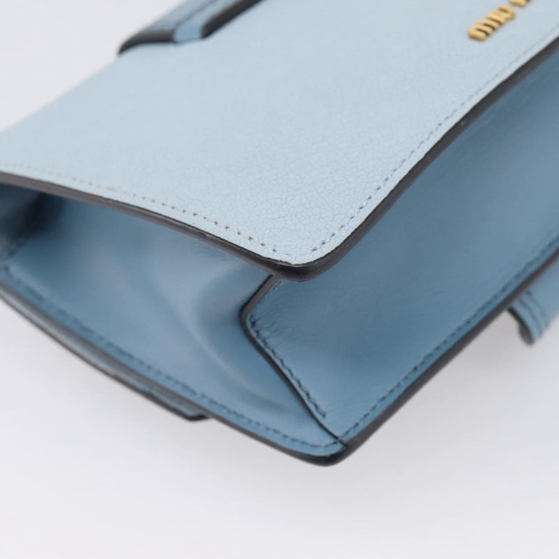 Miu Miu Madras Crystal Buckle Leather Blue Bag