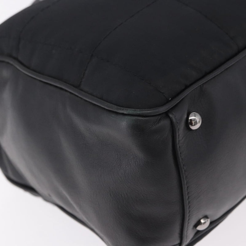 Chanel Square Stitch Boston Quilted Nylon Black Bag