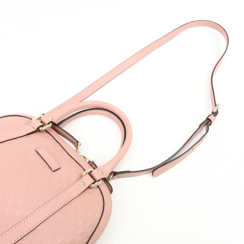 Gucci Gg Charm Convertible Dome Satchel Guccissima Leather Pink