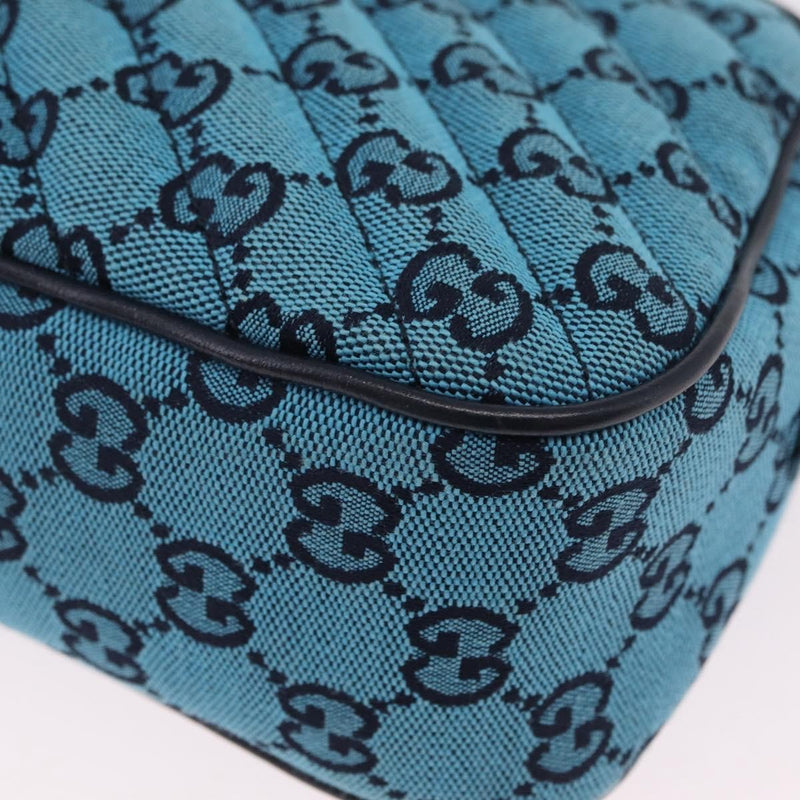 Gucci Gg Marmont Multicolor Diagonal Quilted Canvas Blue Bag