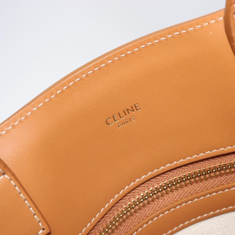 Celine Vertical Cabas Canvas With Leather Beige Bag