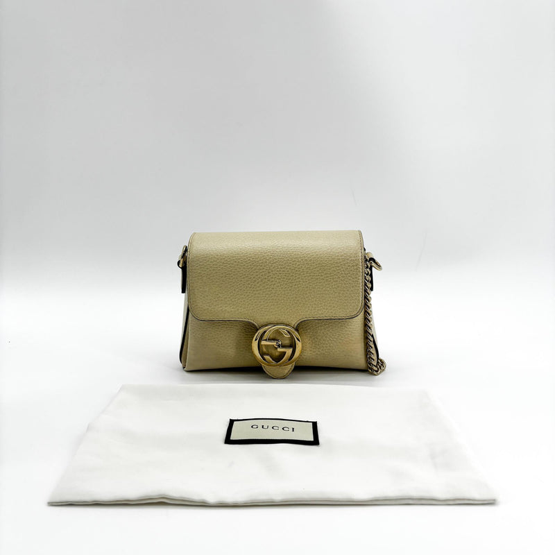 Gucci Interlocking Leather Beige Bag