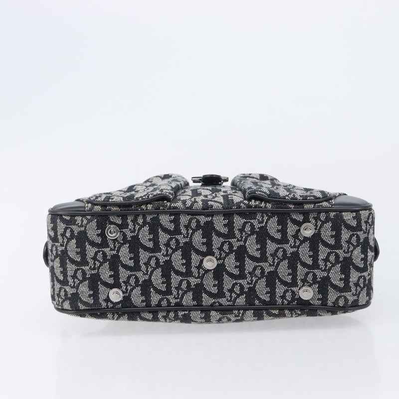 Christian Dior Trotter Double Saddle Canvas Black Bag