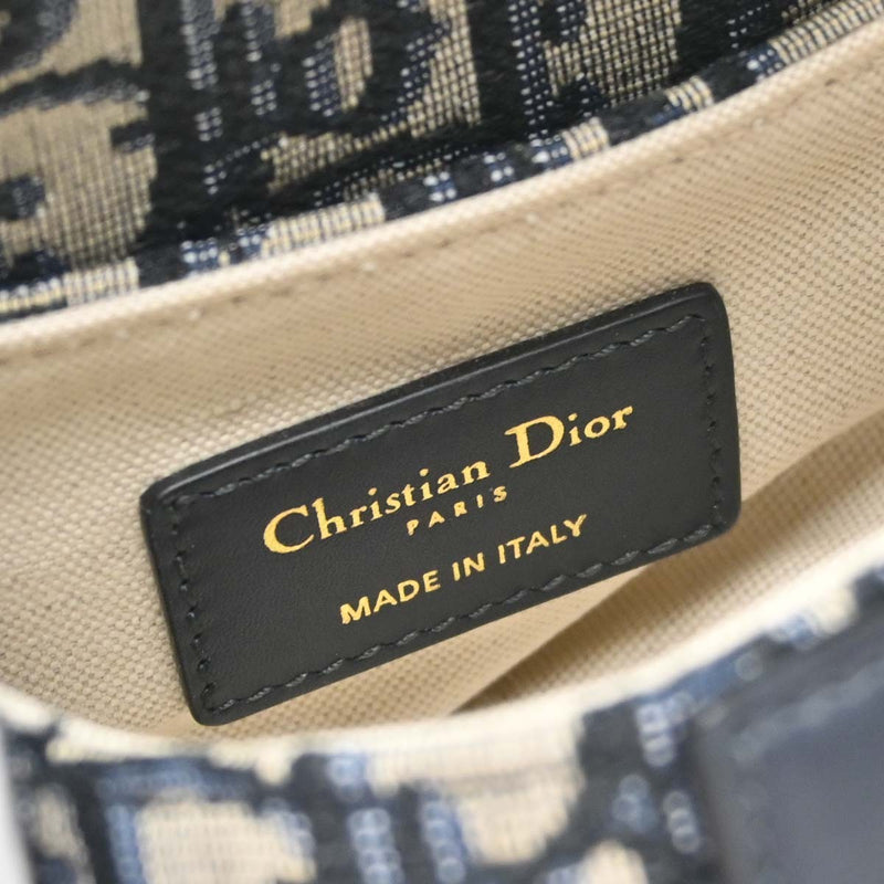 Christian Dior Saddle Oblique Canvas Navy Bag
