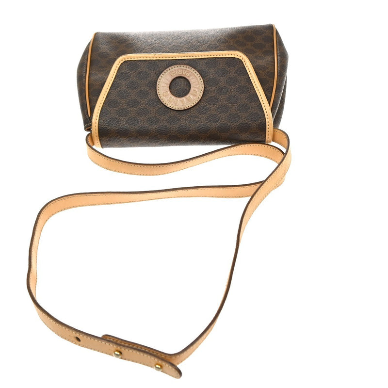Celine Macadam Shoulder Canvas Brown Bag