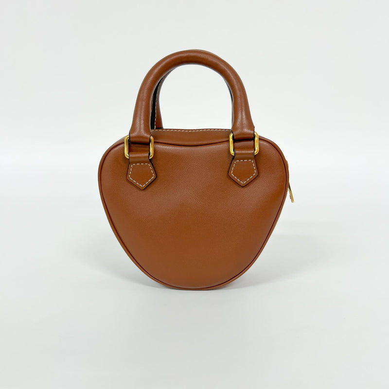 Celine Heart Leather Brown Calfskin Bag