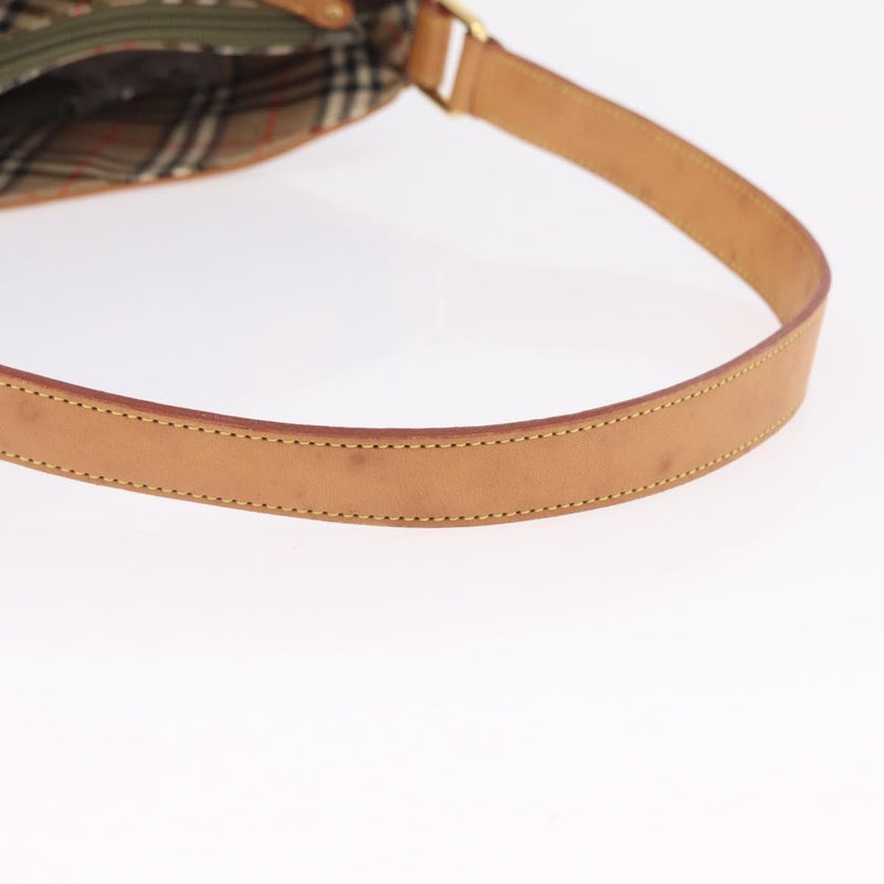 Burberry Shoulder Bag Nova Check Coated Canvas Khaki