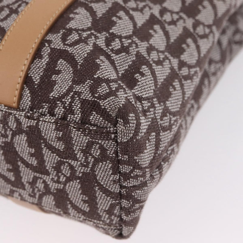 Christian Dior Vintage Open Diorissimo Canvas Brown Bag