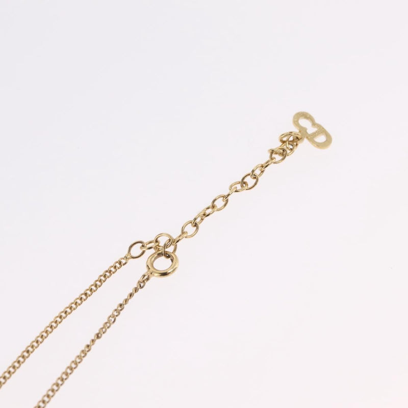 Christian Dior Round Logo Pendant Metal With Crystal Gold Bijoux
