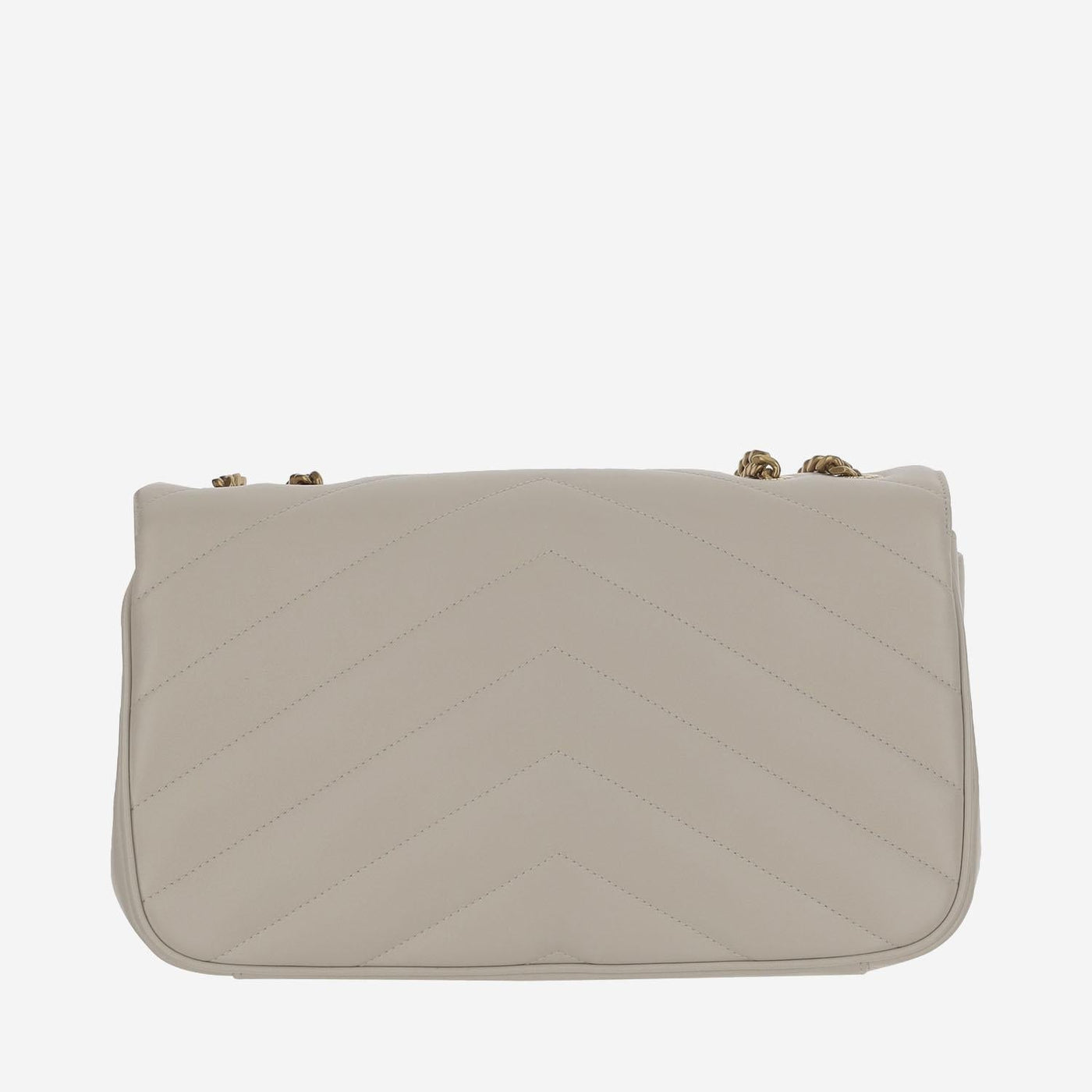 Saint Laurent Quilted Lambskin Shoulder Bag — White Leather